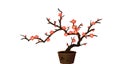 Ink plum bonsai Royalty Free Stock Photo